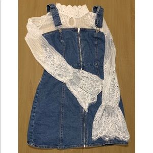 denim overall dress